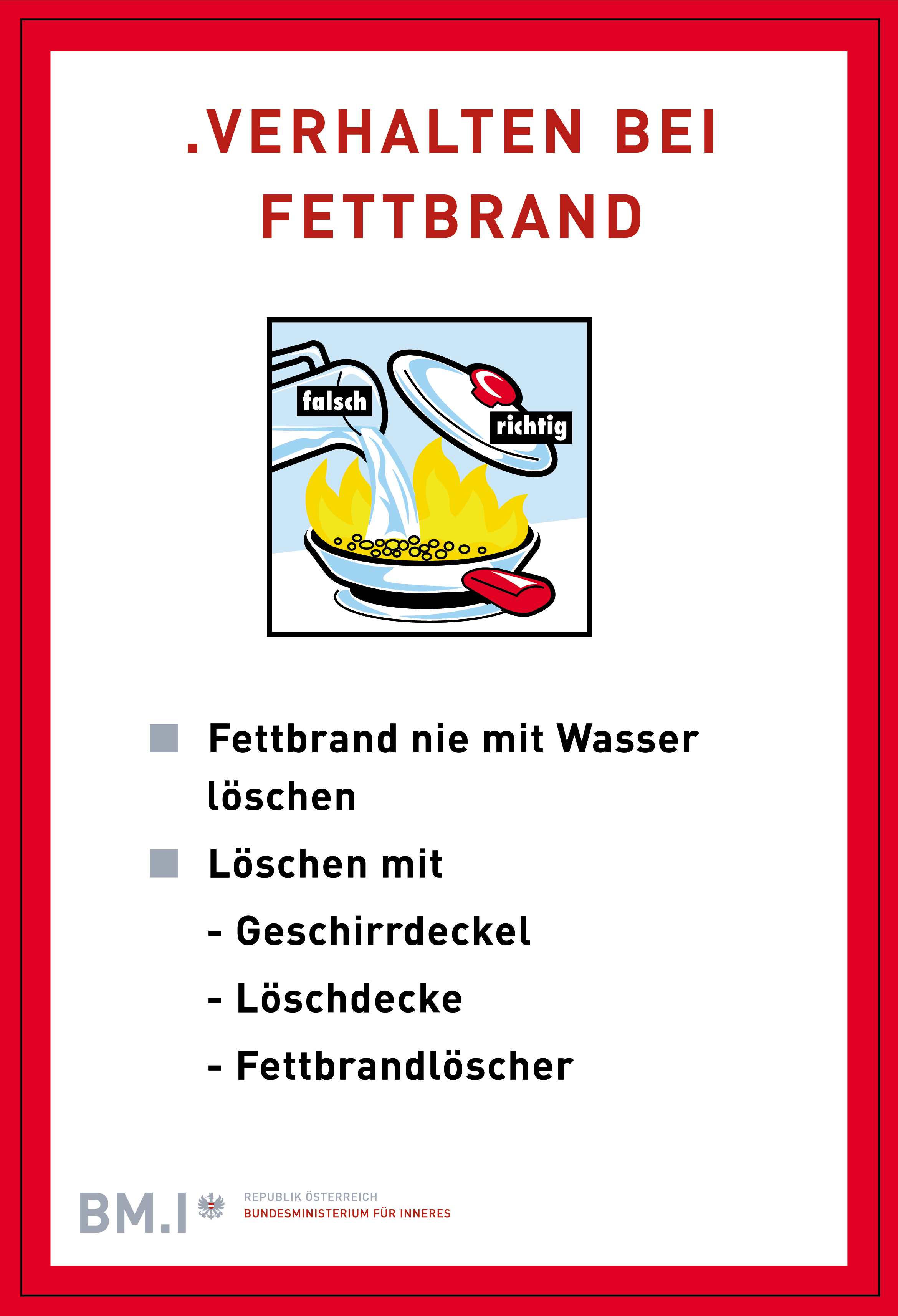 Richtiges Verhalten bei Fettbränden
